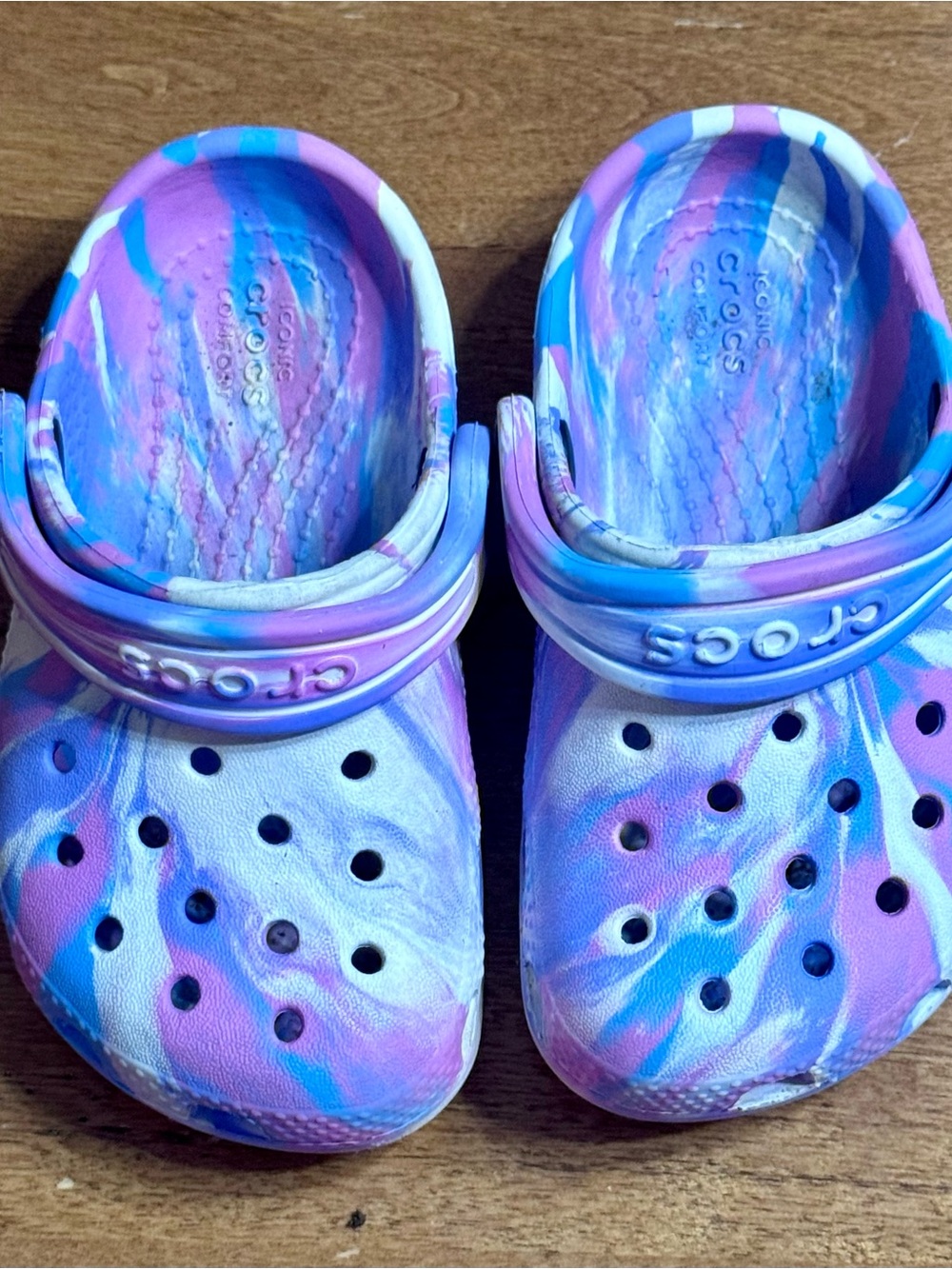 Crocs Kids' Tie-Dye Clog - Pink & Blue, Toddler Size 6